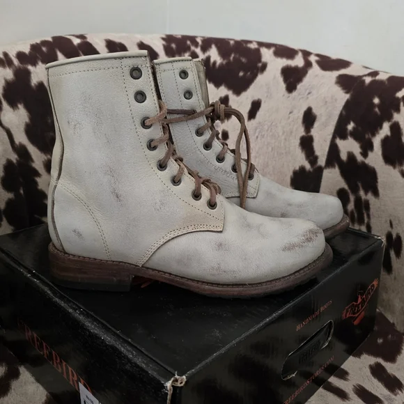 FREEBIRD BY STEVEN OG Manchester Combat Boot In Taupe - Picture 4 of 13